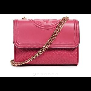 Tory Burch hot pink Fleming shoulder bag